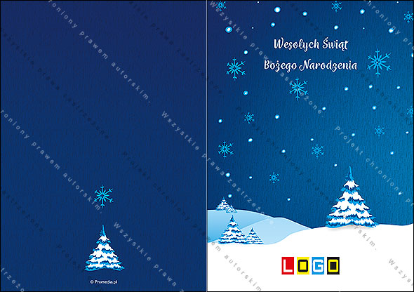 Kartki świąteczne nieskładane - BN1-197 awers