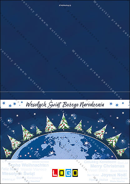 Kartki świąteczne nieskładane - BN1-309 awers