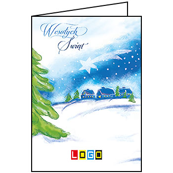 Kartki świąteczne BN1-342 dla firm z Twoim LOGO - Karnet składany BN1