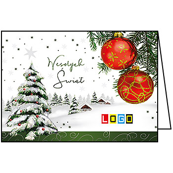 Kartki świąteczne BN1-354 dla firm z Twoim LOGO - Karnet składany BN1