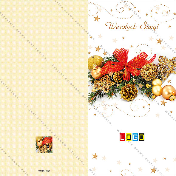 Kartki świąteczne nieskładane - BN3-133 awers