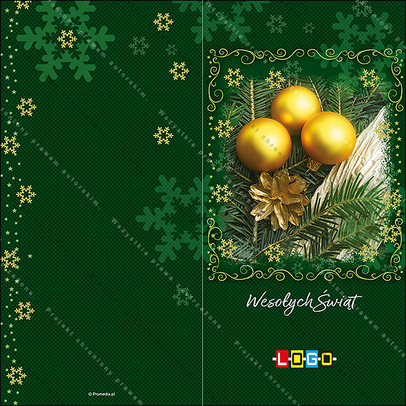 Kartki świąteczne nieskładane - BN3-201 awers