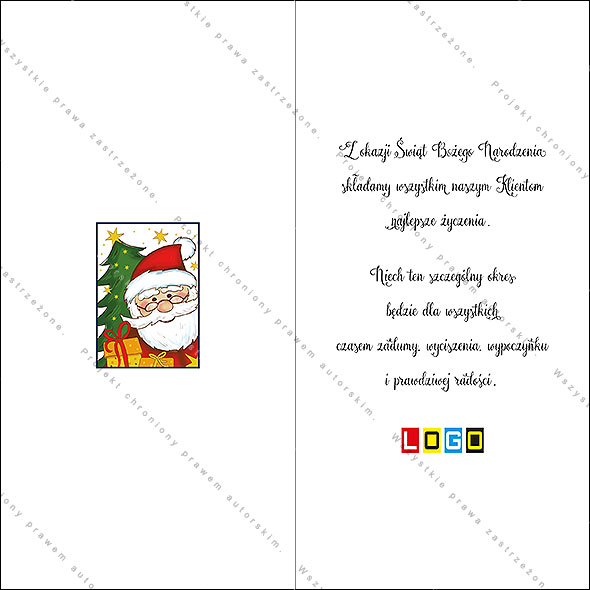 Kartki świąteczne nieskładane - BN3-218 rewers