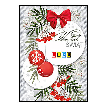 Kartki świąteczne BZ1-014 dla firm z Twoim LOGO - Karnet składany BZ1