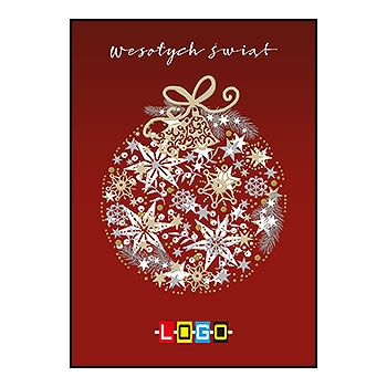 Kartki świąteczne BZ1-094 dla firm z Twoim LOGO - Karnet składany BZ1